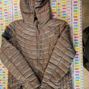Brown Quilted Hooded Jacket